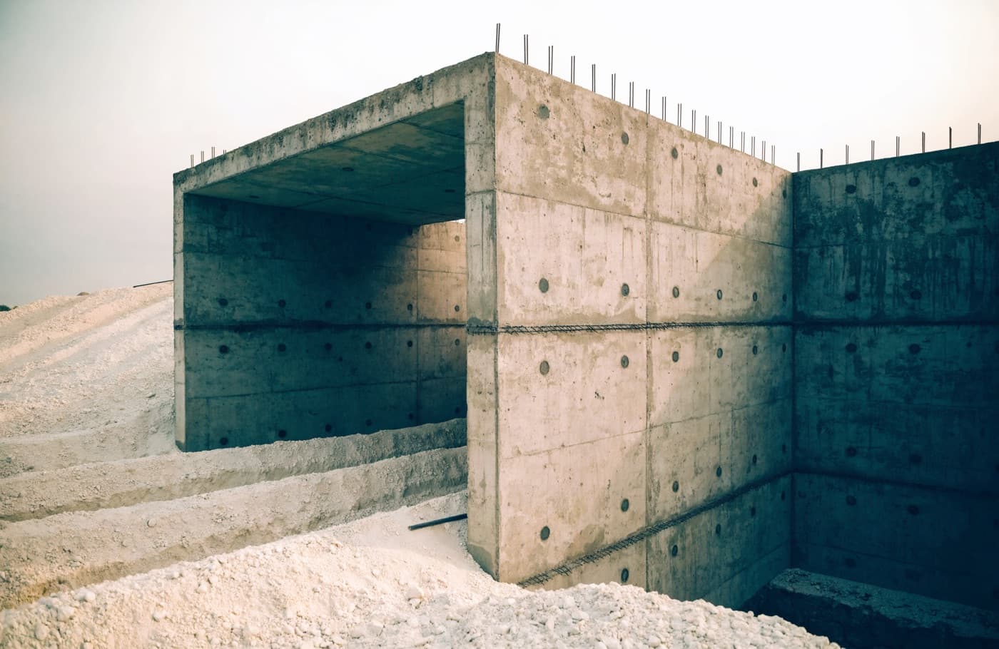 Cast in-situ reinforced concrete box structure on a civil engineering site